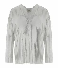 Promo 😉 OUD Blouse Lorenzo Soie Lamé Argenté 🛒