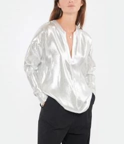 Promo 😉 OUD Blouse Lorenzo Soie Lamé Argenté 🛒 -BOUTIQUE MARGAUX LONNBERG unnamed file 1885