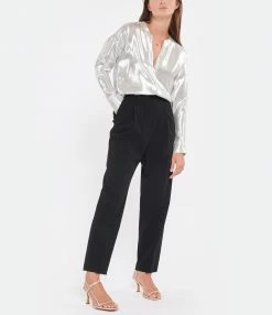 Promo 😉 OUD Blouse Lorenzo Soie Lamé Argenté 🛒 -BOUTIQUE MARGAUX LONNBERG unnamed file 1886