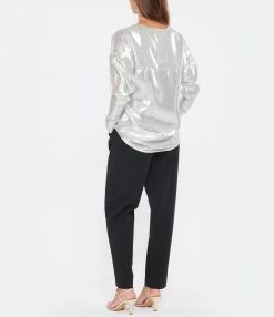 Promo 😉 OUD Blouse Lorenzo Soie Lamé Argenté 🛒 -BOUTIQUE MARGAUX LONNBERG unnamed file 1887