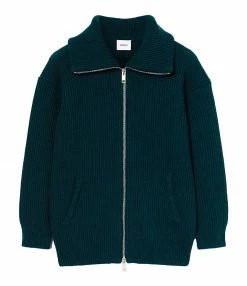 Acheter ⌛ HALFBOY Veste Zip Laine Mérinos Vert ✨