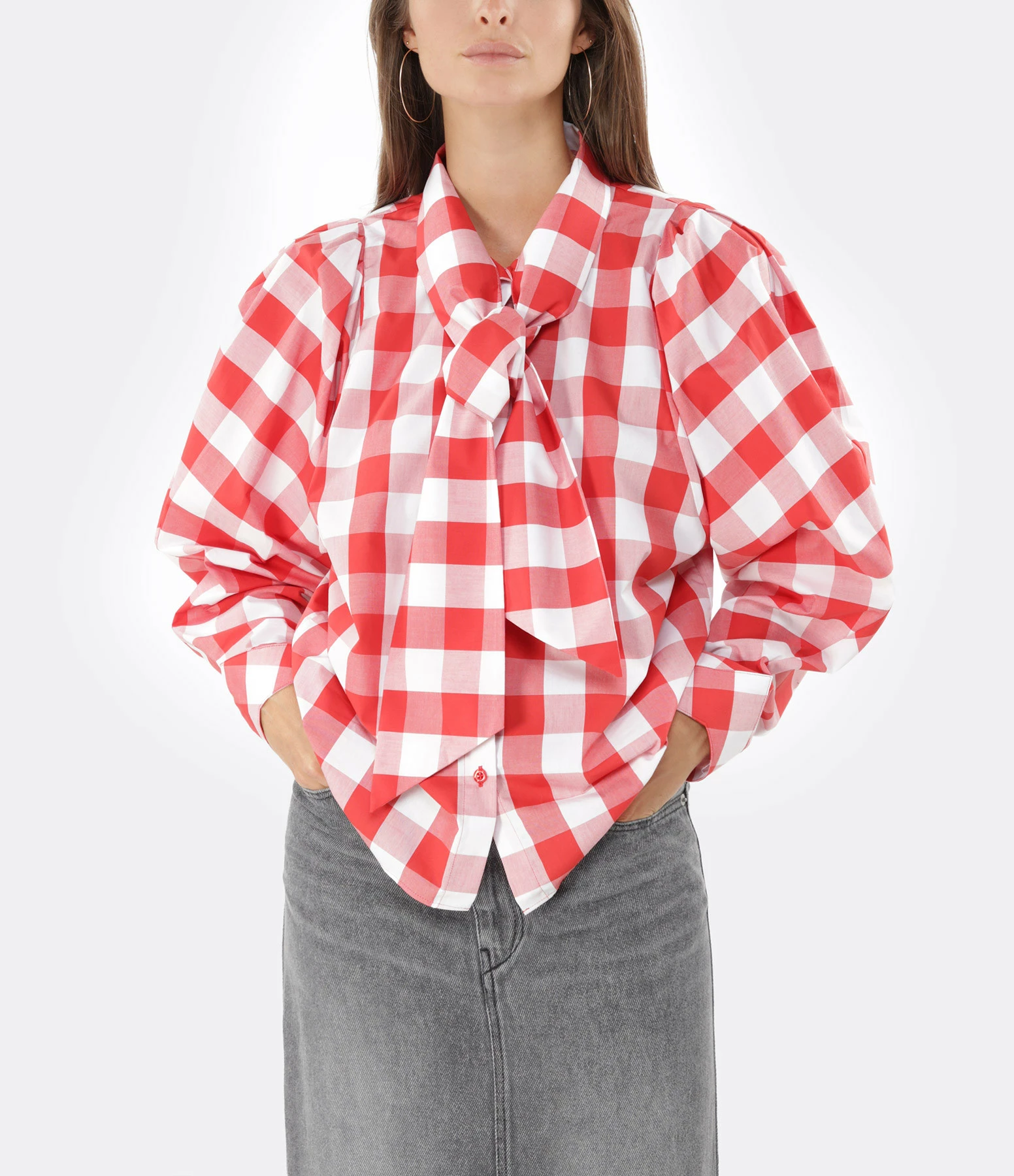 Vente flash ✔️ TARA JARMON Chemise 🍬 Candy Coton Rouge 👍 2 Vente flash ✔️ TARA JARMON Chemise 🍬 Candy Coton Rouge 👍 – Image 2