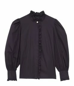 Offres 🥰 TARA JARMON Chemise Christine Coton Bleu Nocturne 👍