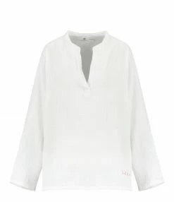 Offres ❤️ LES FÉLICITÉS Blouse Coton Blanc Rose, Exclusivité Lulli 😉