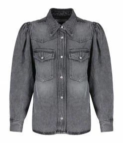 Budget 👍 ISABEL MARANT ÉTOILE Chemise Tahisse Coton Gris 🎉