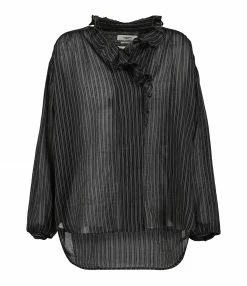 Top 10 😀 ISABEL MARANT ÉTOILE Top Pamias Coton Rayé Noir ✔️