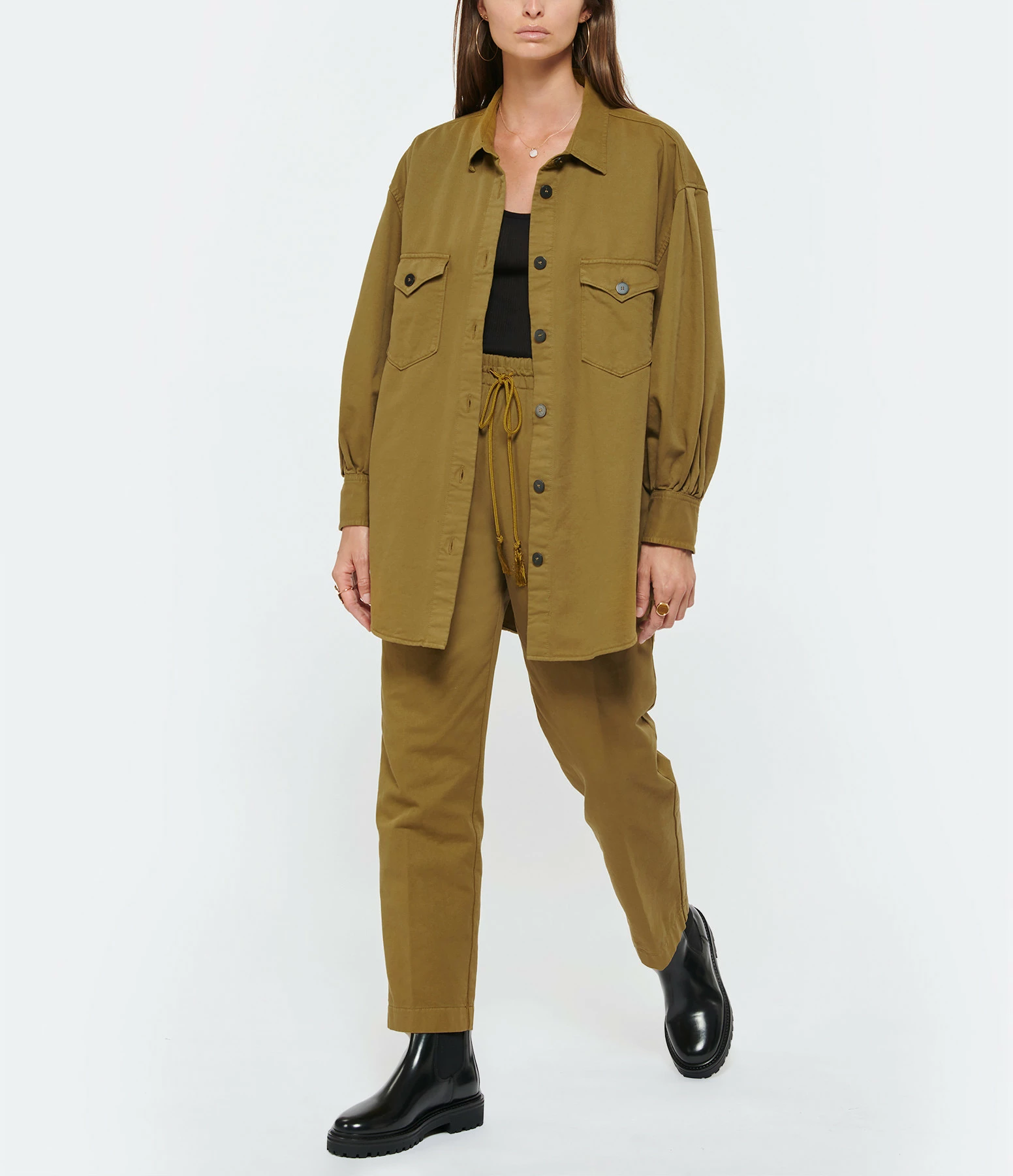 Offres 🛒 FORTE_FORTE Surchemise Coton Kaki ⭐ 4 Offres 🛒 FORTE_FORTE Surchemise Coton Kaki ⭐ – Image 4