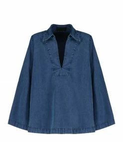 Top 10 🔔 NILI LOTAN Blouse Loose Paulette Coton Indigo ✔️