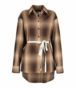 De gros 🧨 MM6 MAISON MARGIELA Chemise Longue Carreaux Marron 🧨