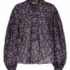 Bon marché ???? ISABEL MARANT ÉTOILE Blouse Salika Coton Organique Noir Délavé ????