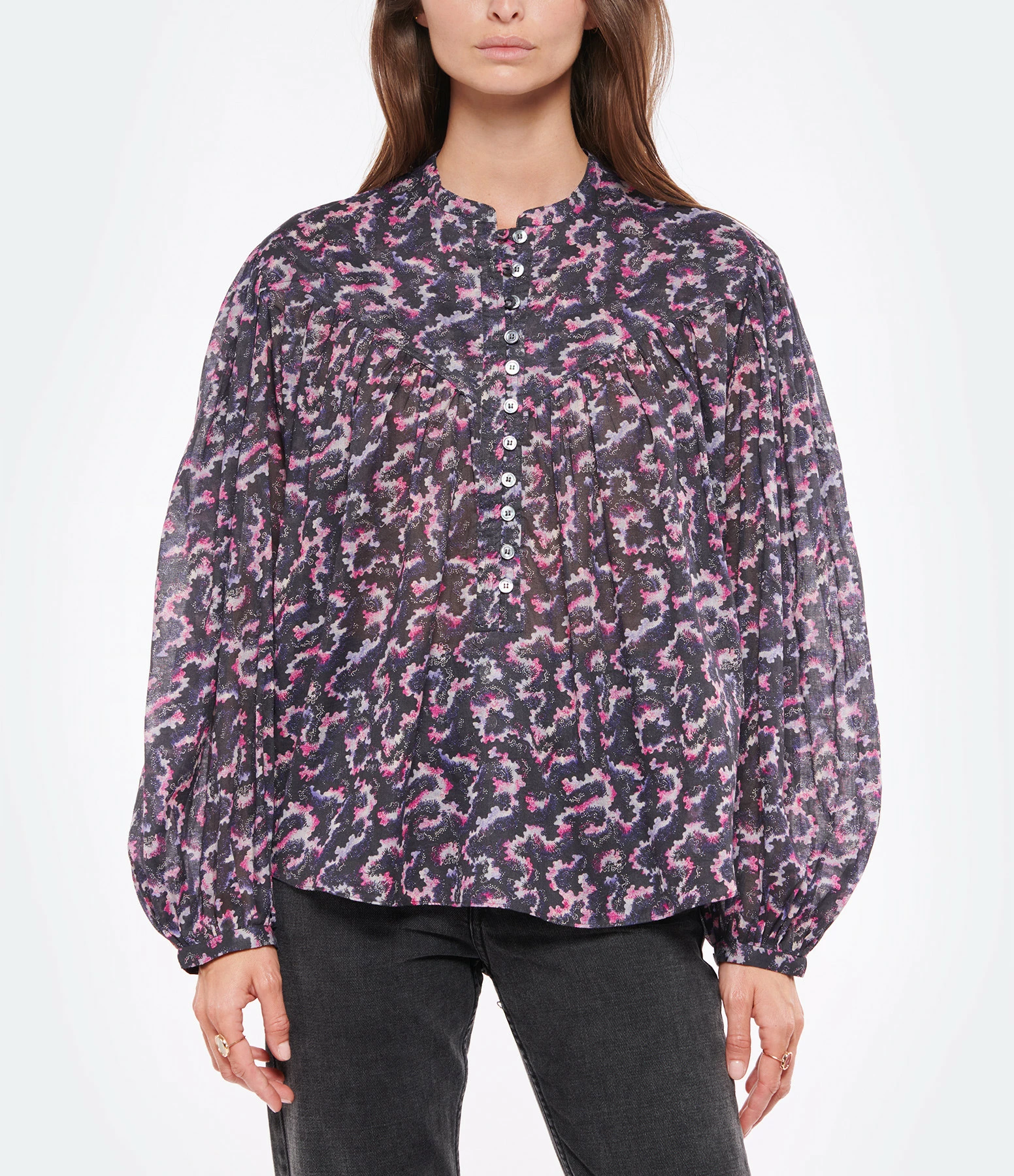 Bon marché 😍 ISABEL MARANT ÉTOILE Blouse Salika Coton Organique Noir Délavé 👏 3 Bon marché 😍 ISABEL MARANT ÉTOILE Blouse Salika Coton Organique Noir Délavé 👏 – Image 3