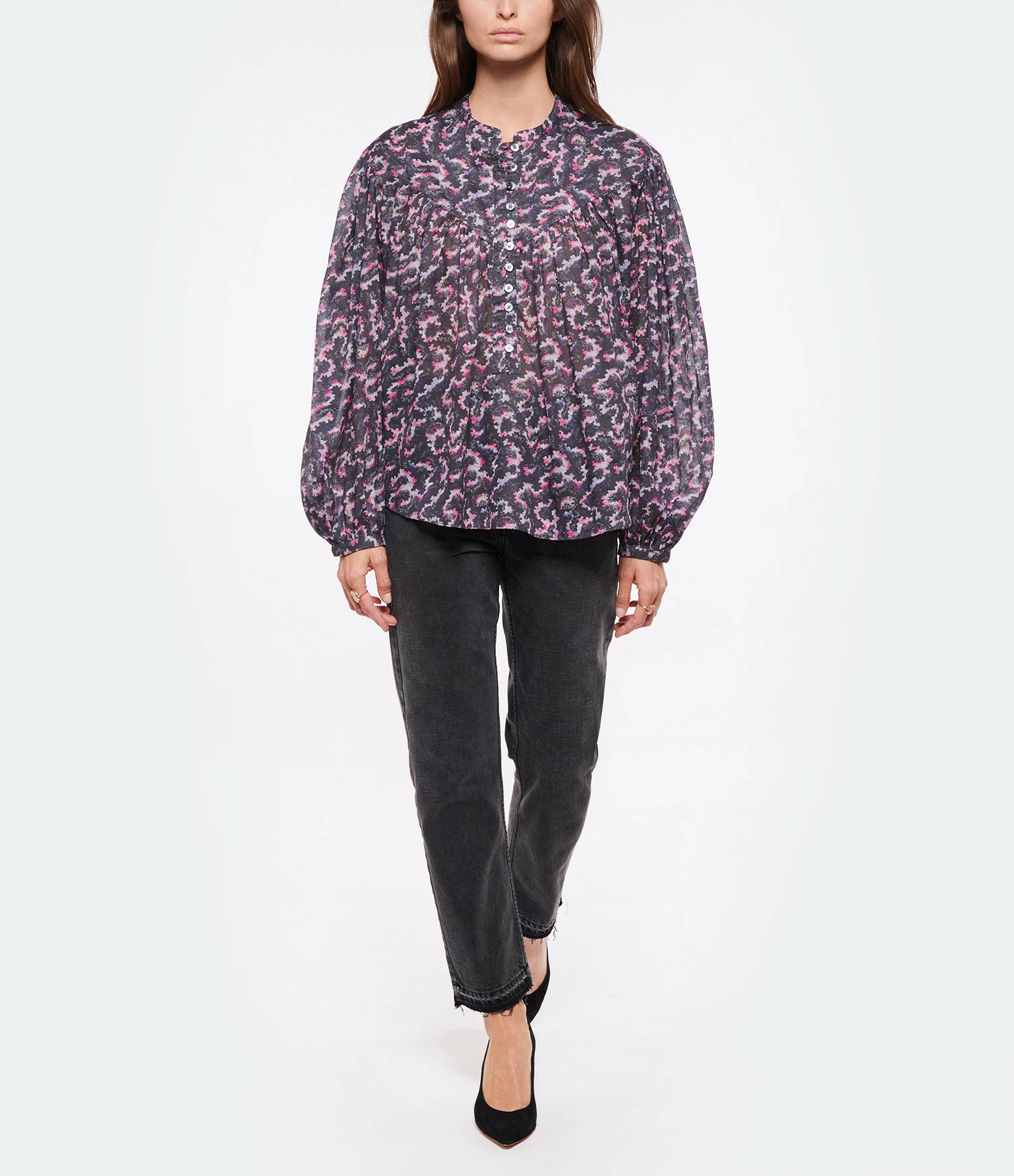 Bon marché 😍 ISABEL MARANT ÉTOILE Blouse Salika Coton Organique Noir Délavé 👏 4 Bon marché 😍 ISABEL MARANT ÉTOILE Blouse Salika Coton Organique Noir Délavé 👏 – Image 4