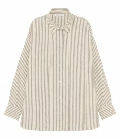 Meilleure vente 💯 MAISON STANDARDS Chemise Linda Lin Rayures Noir ✔️