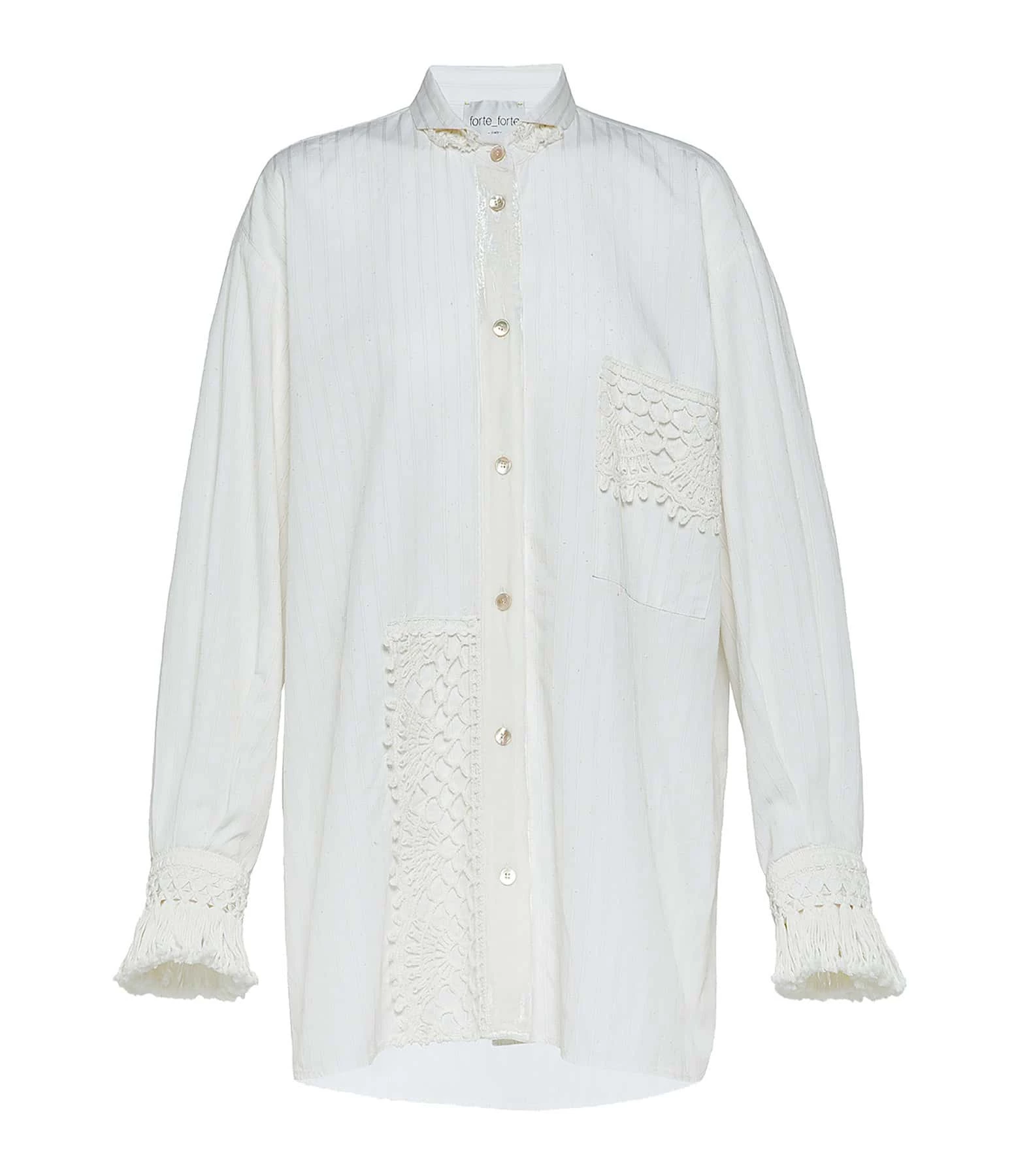 Top 10 🎁 FORTE_FORTE Chemise Coton Crochet Blanc ⭐ 1 Top 10 🎁 FORTE_FORTE Chemise Coton Crochet Blanc ⭐