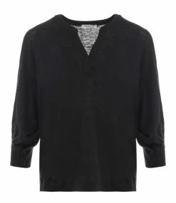 Offres 👍 HANA SAN Blouse Lin Aristide Noir 👍
