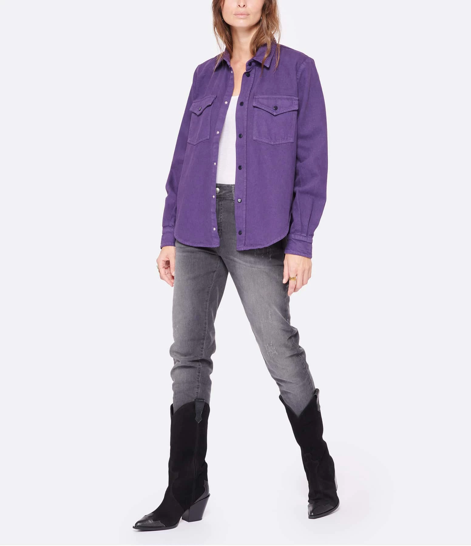 Grosses soldes 👏 ROSEANNA Chemise Wilson Coton Violet ✔️ 4 Grosses soldes 👏 ROSEANNA Chemise Wilson Coton Violet ✔️ – Image 4