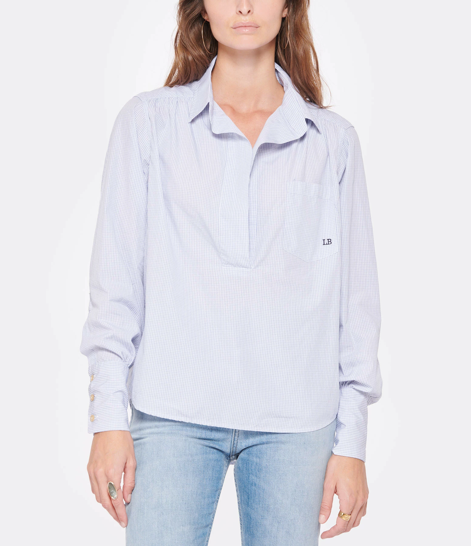 Bon marché ⭐ LAURENCE BRAS Blouse Pouille Coton Bleu ???? 3 Bon marché ⭐ LAURENCE BRAS Blouse Pouille Coton Bleu ???? – Image 3