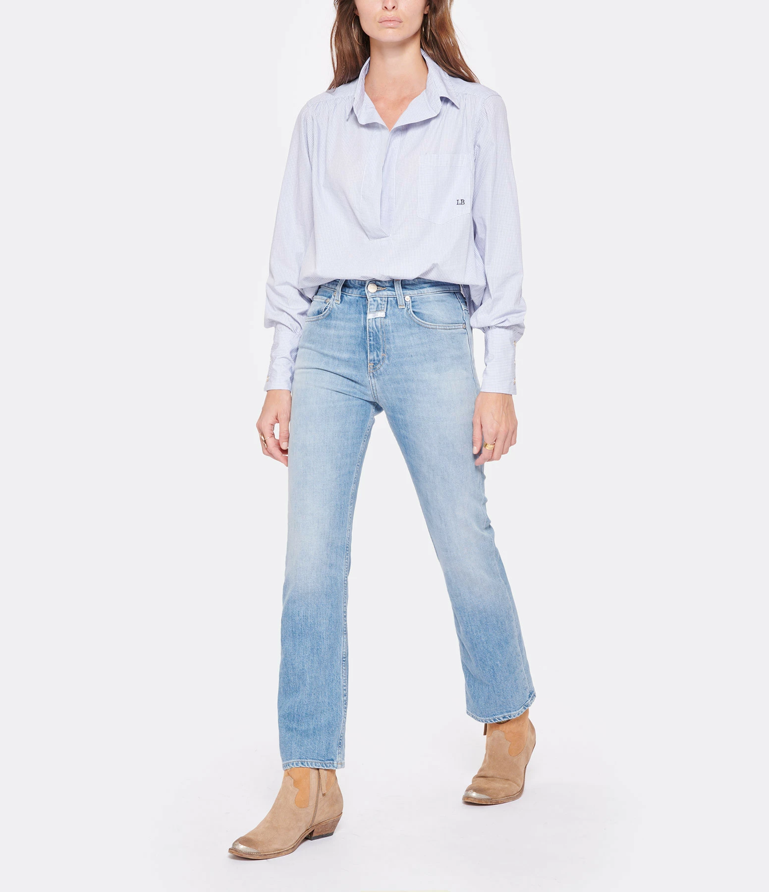 Bon marché ⭐ LAURENCE BRAS Blouse Pouille Coton Bleu ???? 4 Bon marché ⭐ LAURENCE BRAS Blouse Pouille Coton Bleu ???? – Image 4