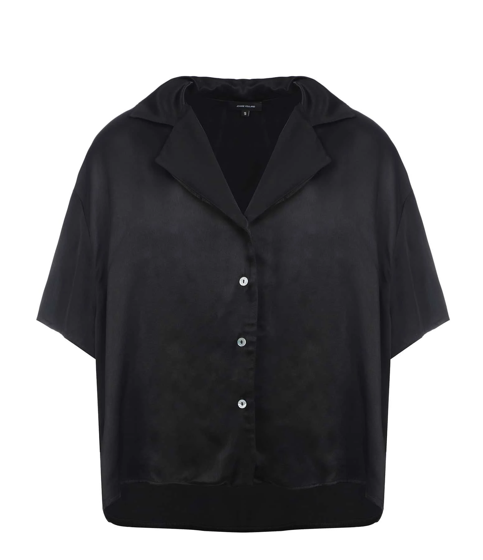 Remise 😍 JEANNE VOULAND Chemise Hella Satin Noir 👍 1 Remise 😍 JEANNE VOULAND Chemise Hella Satin Noir 👍