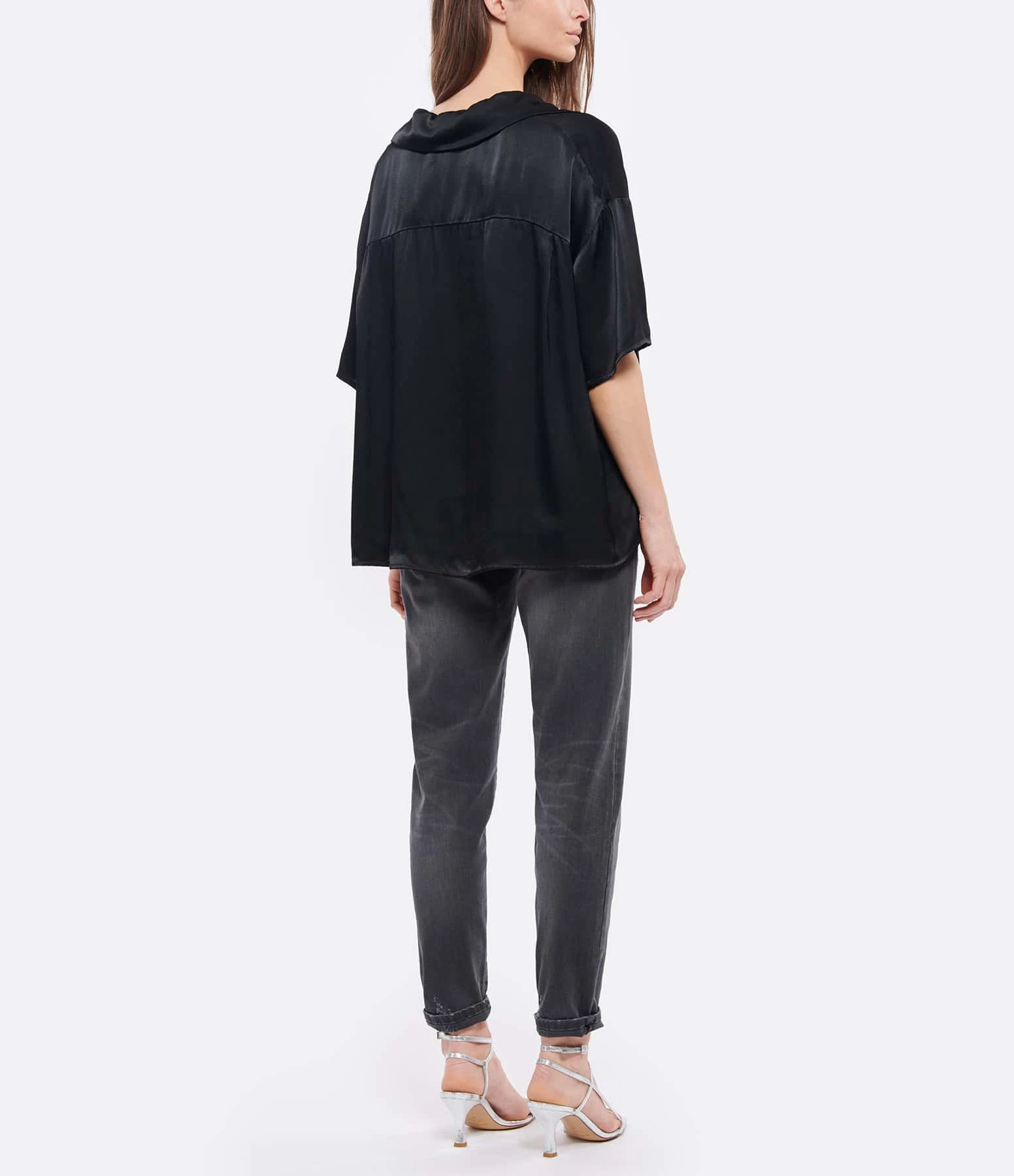 Remise 😍 JEANNE VOULAND Chemise Hella Satin Noir 👍 5 Remise 😍 JEANNE VOULAND Chemise Hella Satin Noir 👍 – Image 5