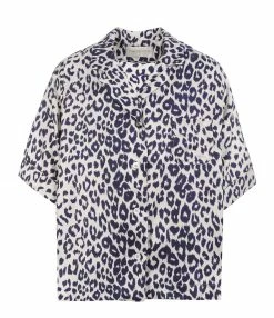 Bon marché 😉 LA PRESTIC OUISTON Chemise Hawai Soie Imprimé Panthère Écru 👏