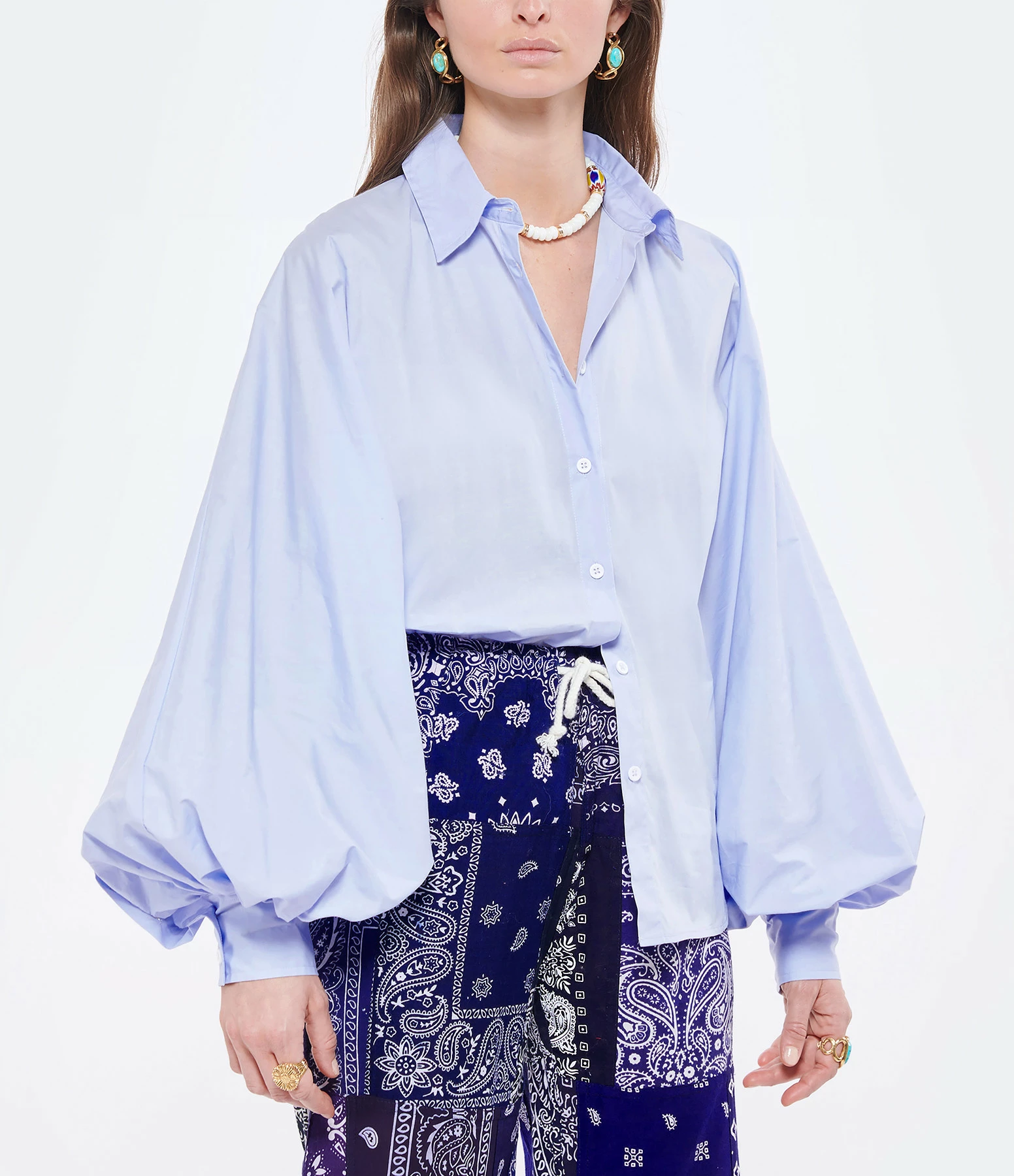 Meilleur prix ✔️ MADE IN TOMBOY Chemise Claire Coton Popeline Bleu ???? 2 Meilleur prix ✔️ MADE IN TOMBOY Chemise Claire Coton Popeline Bleu ???? – Image 2