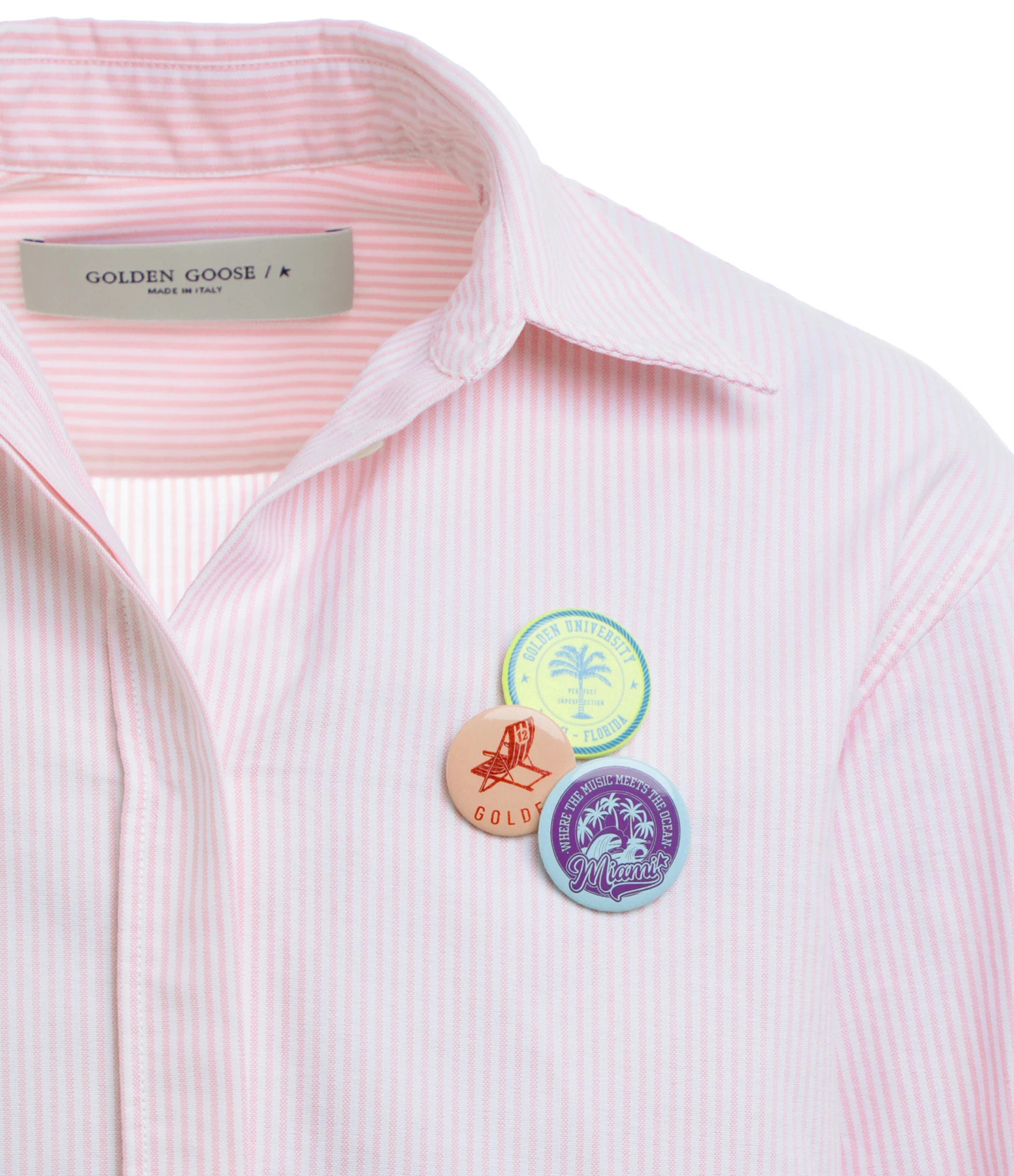 Meilleur prix 👏 GOLDEN GOOSE Chemise Coton Rayures Rose 😉 2 Meilleur prix 👏 GOLDEN GOOSE Chemise Coton Rayures Rose 😉 – Image 2