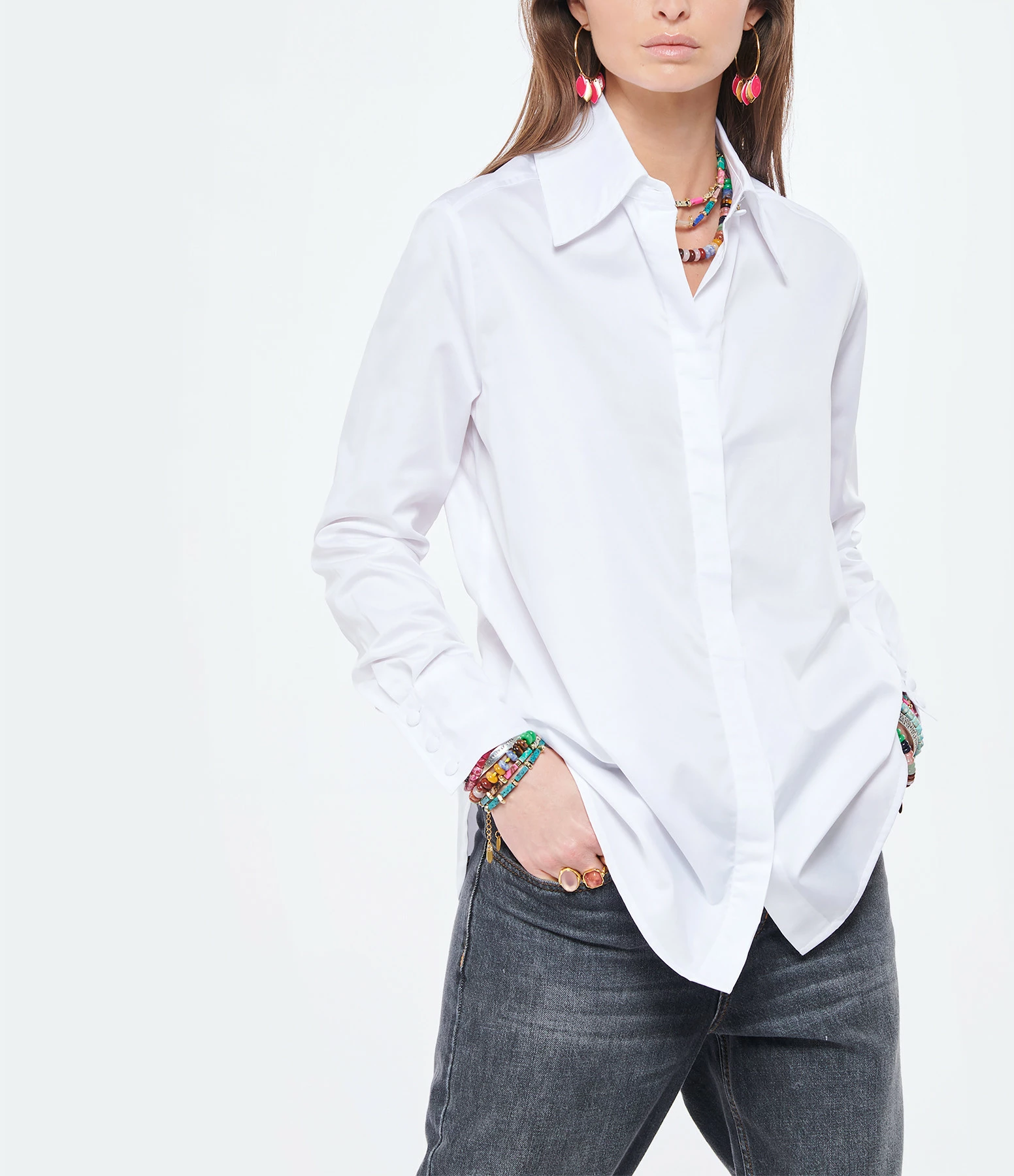 De gros 🤩 ANDREA LEV Chemise Gianna Blanc 🔥 3 De gros 🤩 ANDREA LEV Chemise Gianna Blanc 🔥 – Image 3