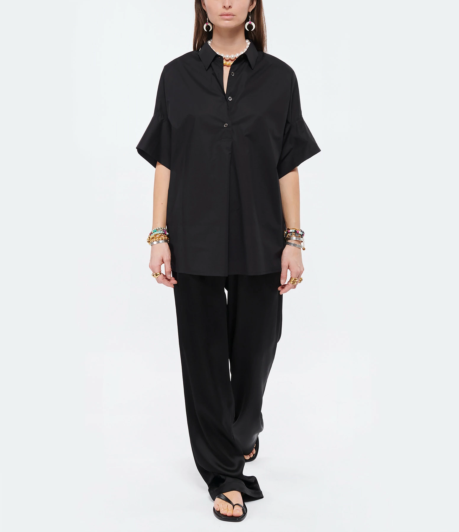 Tout neuf ???? ROBERTO COLLINA Blouse Coton Noir ???? 4 Tout neuf ???? ROBERTO COLLINA Blouse Coton Noir ???? – Image 4