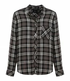 Meilleur prix 👍 RAILS Chemise Hunter Noir Crème 🎁