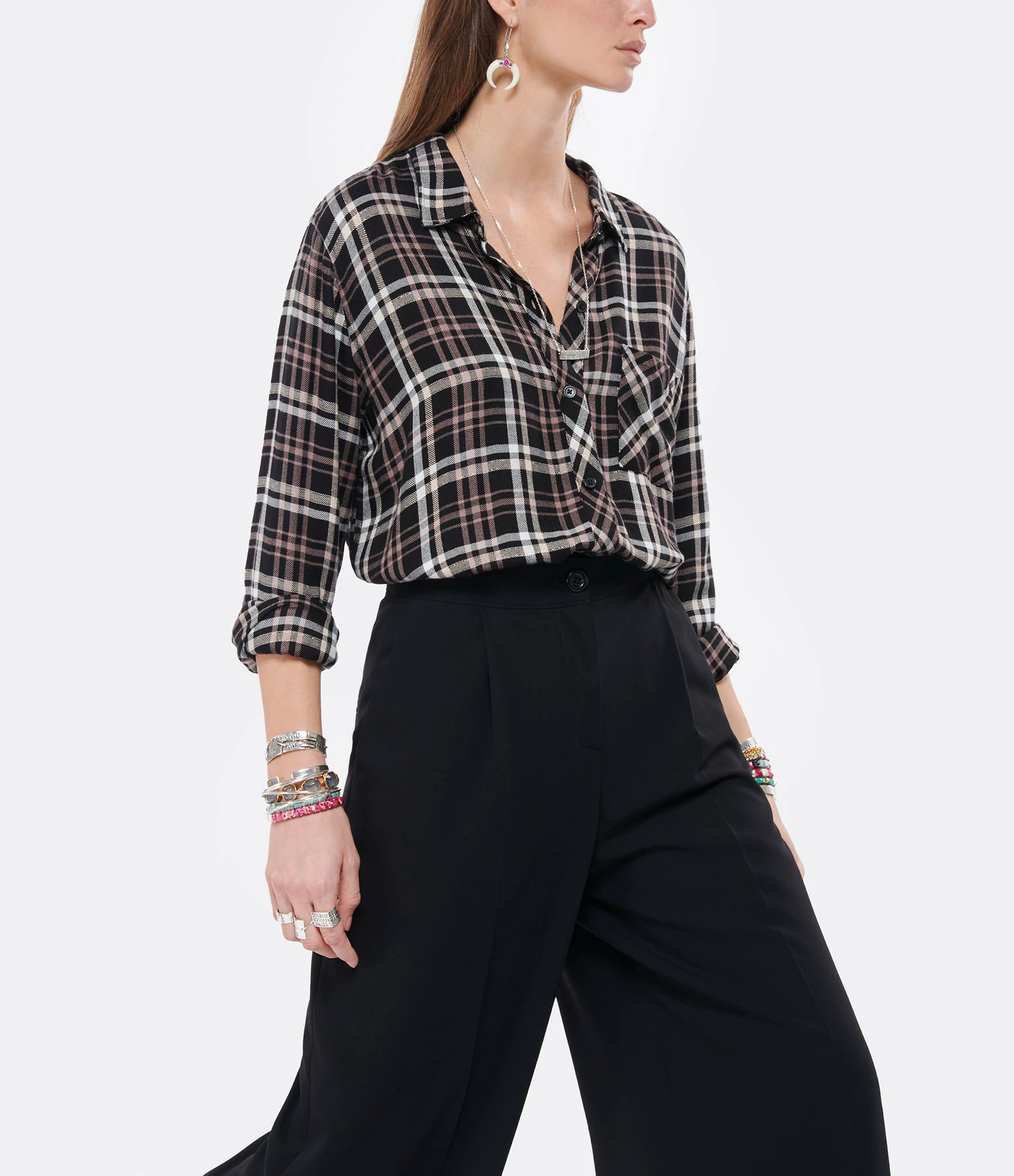 Meilleur prix ???? RAILS Chemise Hunter Noir Crème ???? 3 Meilleur prix ???? RAILS Chemise Hunter Noir Crème ???? – Image 3