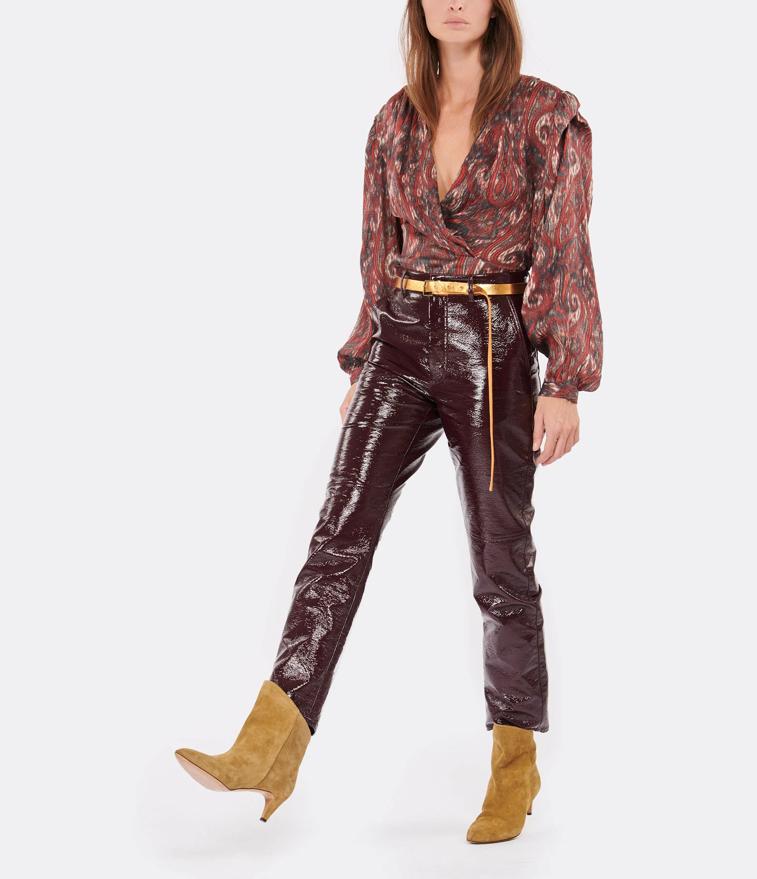 De gros ⭐ IRO Blouse Zarfi Soie Imprimé Rouge 😍 4 De gros ⭐ IRO Blouse Zarfi Soie Imprimé Rouge 😍 – Image 4