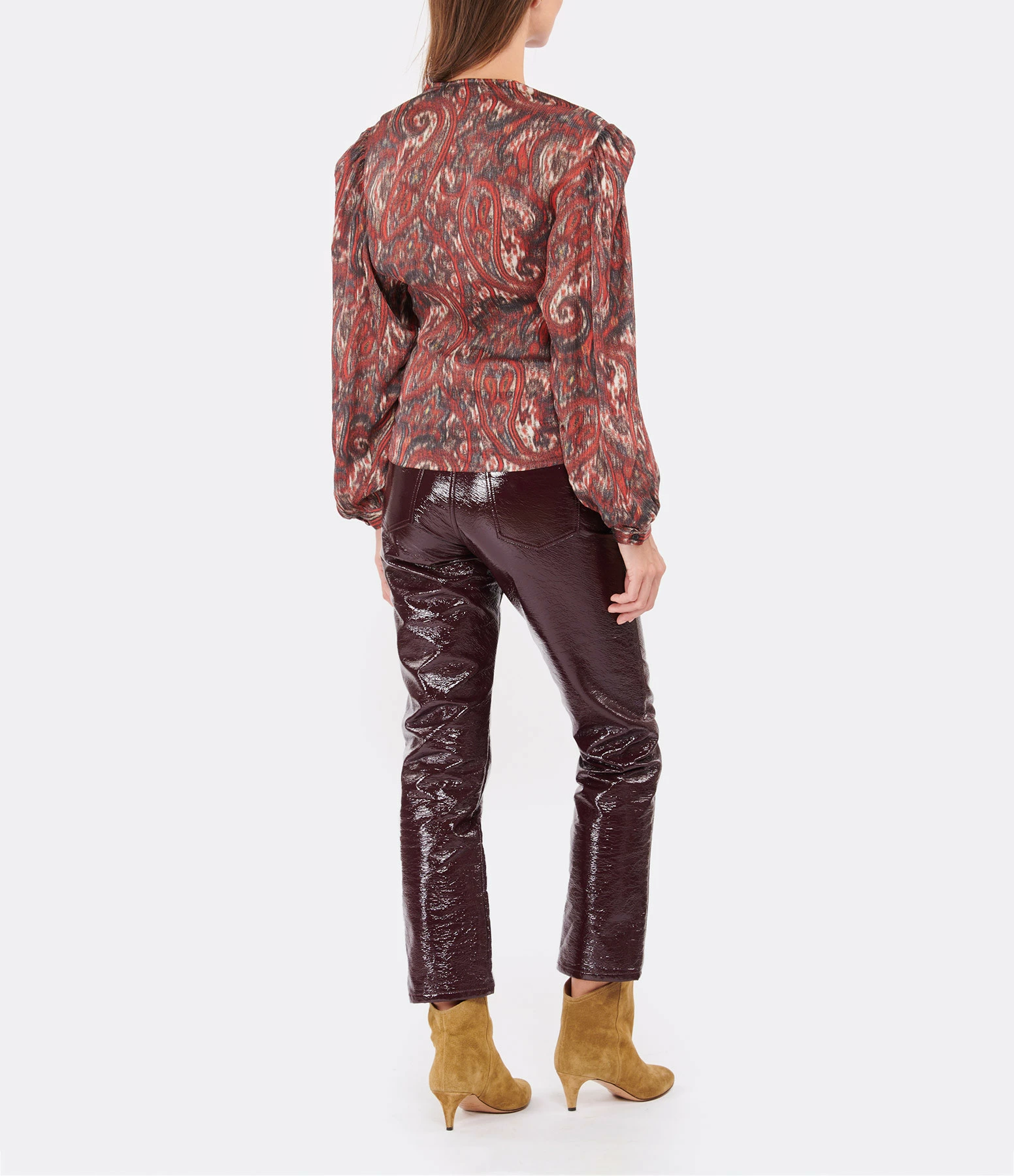 De gros ⭐ IRO Blouse Zarfi Soie Imprimé Rouge 😍 5 De gros ⭐ IRO Blouse Zarfi Soie Imprimé Rouge 😍 – Image 5