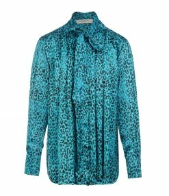 Le moins cher 🌟 GOLDEN GOOSE Blouse Boyfriend Léopard Bleu 🎁