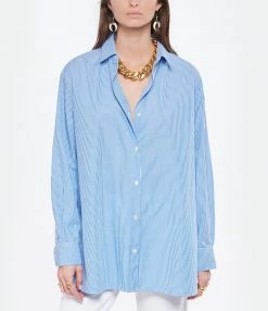 Vente flash ⌛ NILI LOTAN Chemise Yorke Coton Rayures Bleu 😉 -BOUTIQUE MARGAUX LONNBERG unnamed file 2634