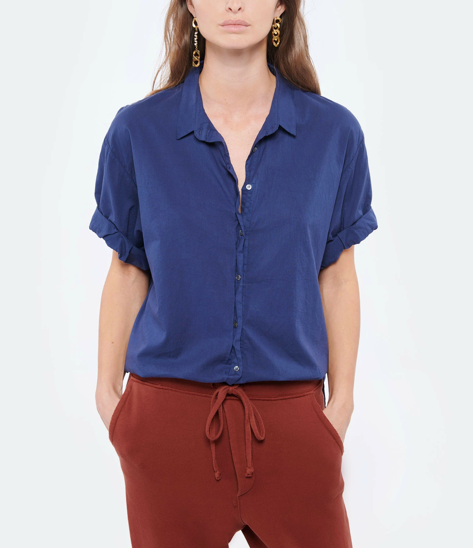 De gros ✨ XIRENA Chemise Channing Coton Bleu Navy 👍 3 De gros ✨ XIRENA Chemise Channing Coton Bleu Navy 👍 – Image 3