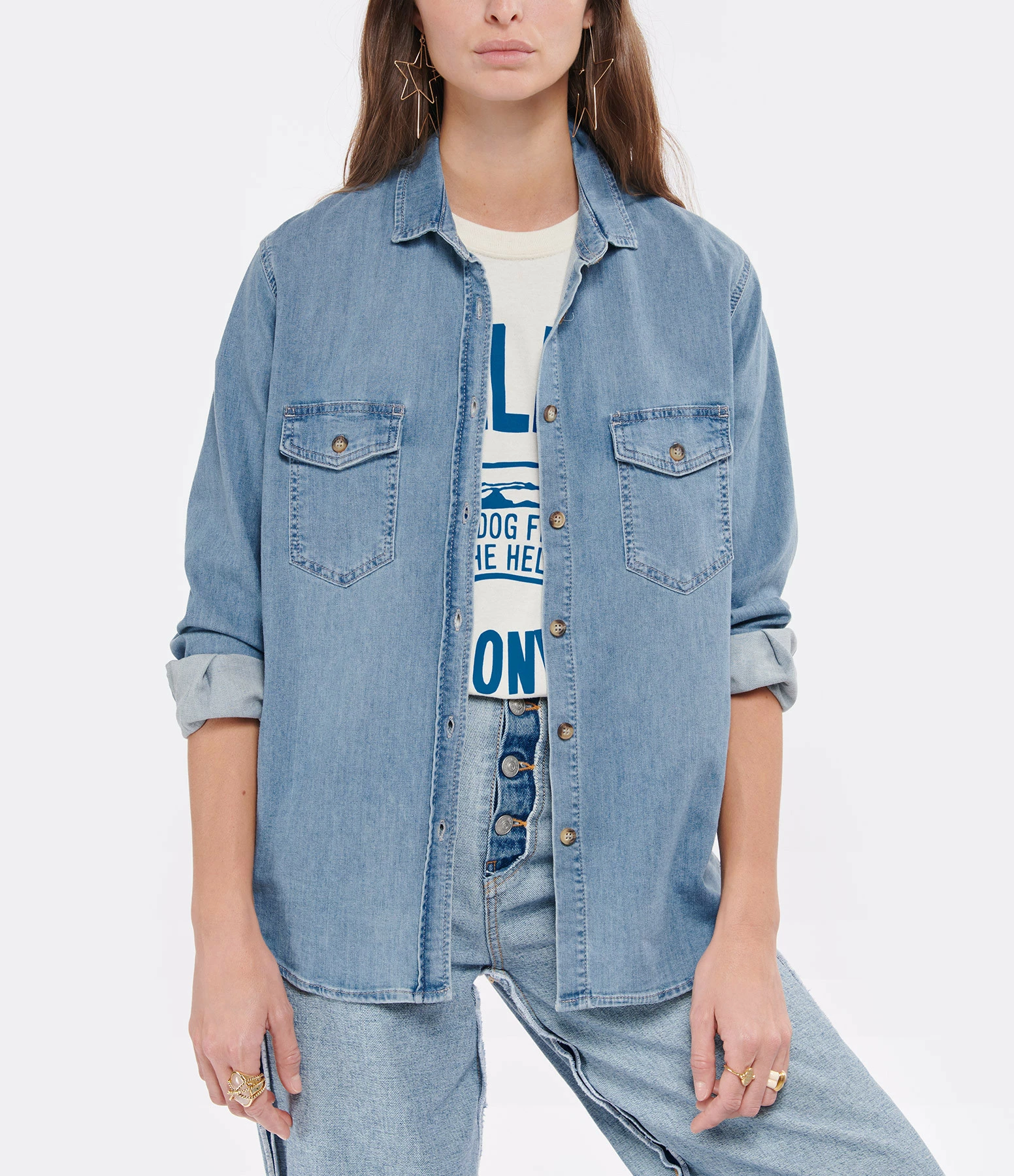 Coupon 🥰 VANESSA BRUNO Chemise Samia Coton Bleu Indigo 💯 3 Coupon 🥰 VANESSA BRUNO Chemise Samia Coton Bleu Indigo 💯 – Image 3