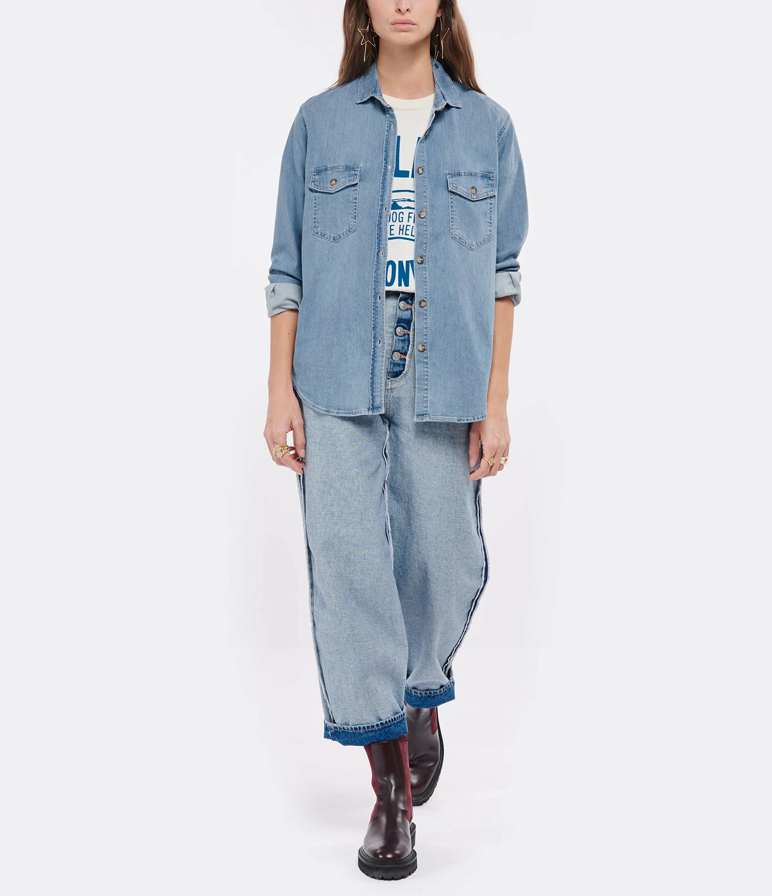 Coupon 🥰 VANESSA BRUNO Chemise Samia Coton Bleu Indigo 💯 5 Coupon 🥰 VANESSA BRUNO Chemise Samia Coton Bleu Indigo 💯 – Image 5