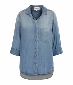 Coupon ✔️ BELLA DAHL Chemise Tail Button Down Medium Ombre 🧨