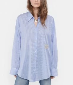 Promo ⌛ LES FÉLICITÉS Chemise Coton Bleu Avec Pierres De Protection ???? -BOUTIQUE MARGAUX LONNBERG unnamed file 2799