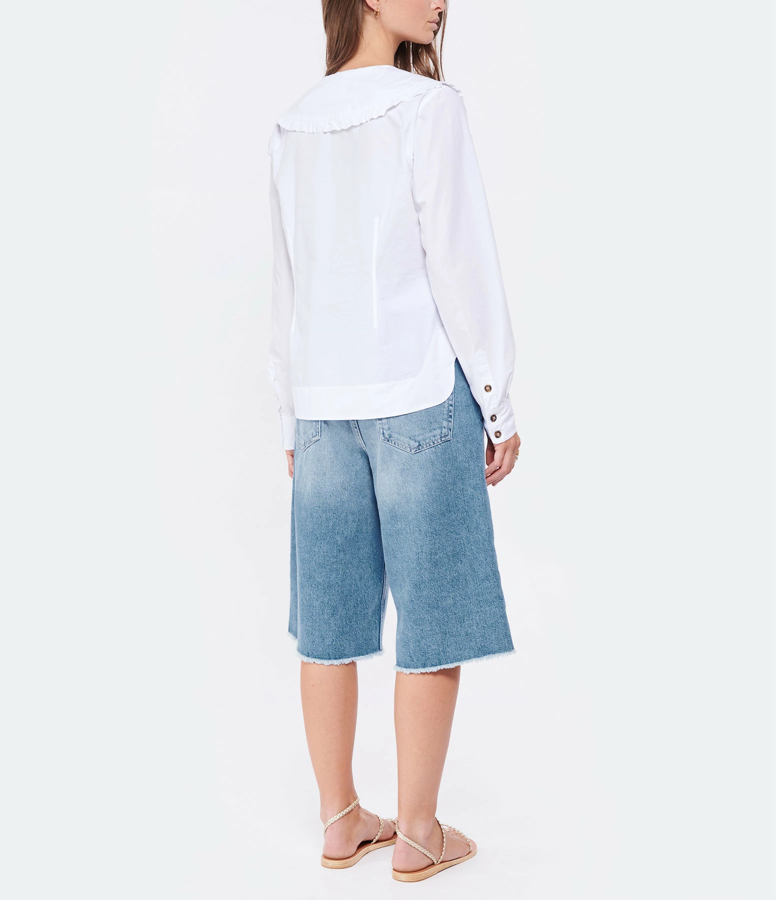 Bon marché ???? GANNI Top Coton Popeline Blanc ???? 4 Bon marché ???? GANNI Top Coton Popeline Blanc ???? – Image 4
