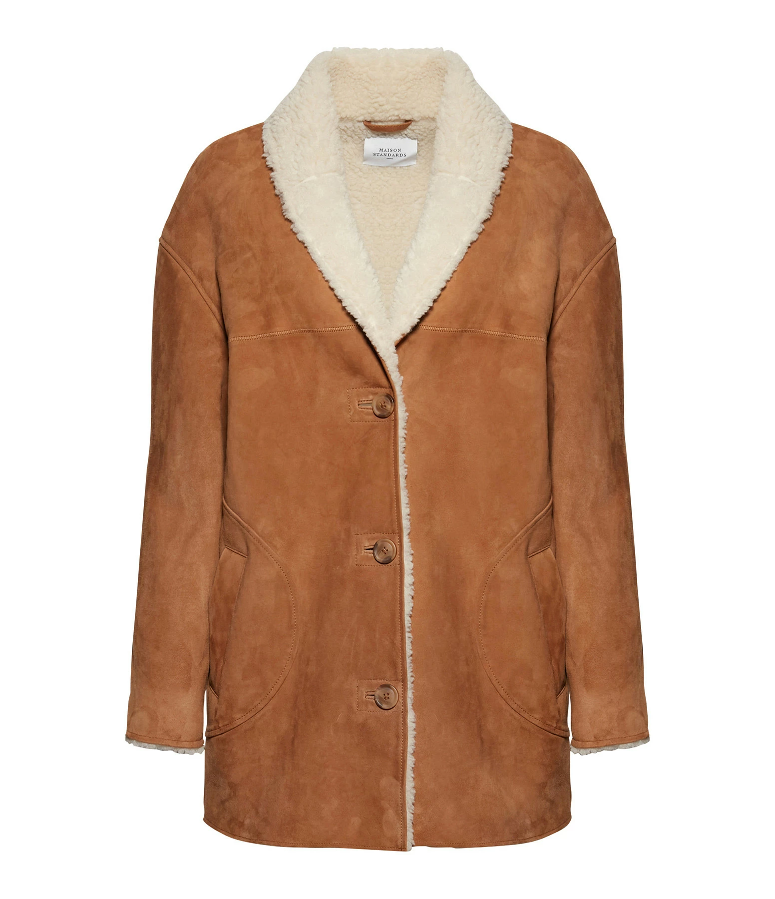 Vente flash 😍 MAISON STANDARDS Manteau Chrissy Cuir Suédé Marron 👏 1 Vente flash 😍 MAISON STANDARDS Manteau Chrissy Cuir Suédé Marron 👏