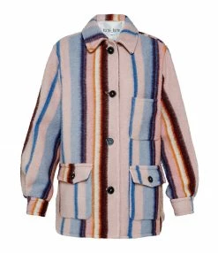 Meilleure affaire 🎁 FORTE_FORTE Manteau Laine Rayures Arcoiris ❤️