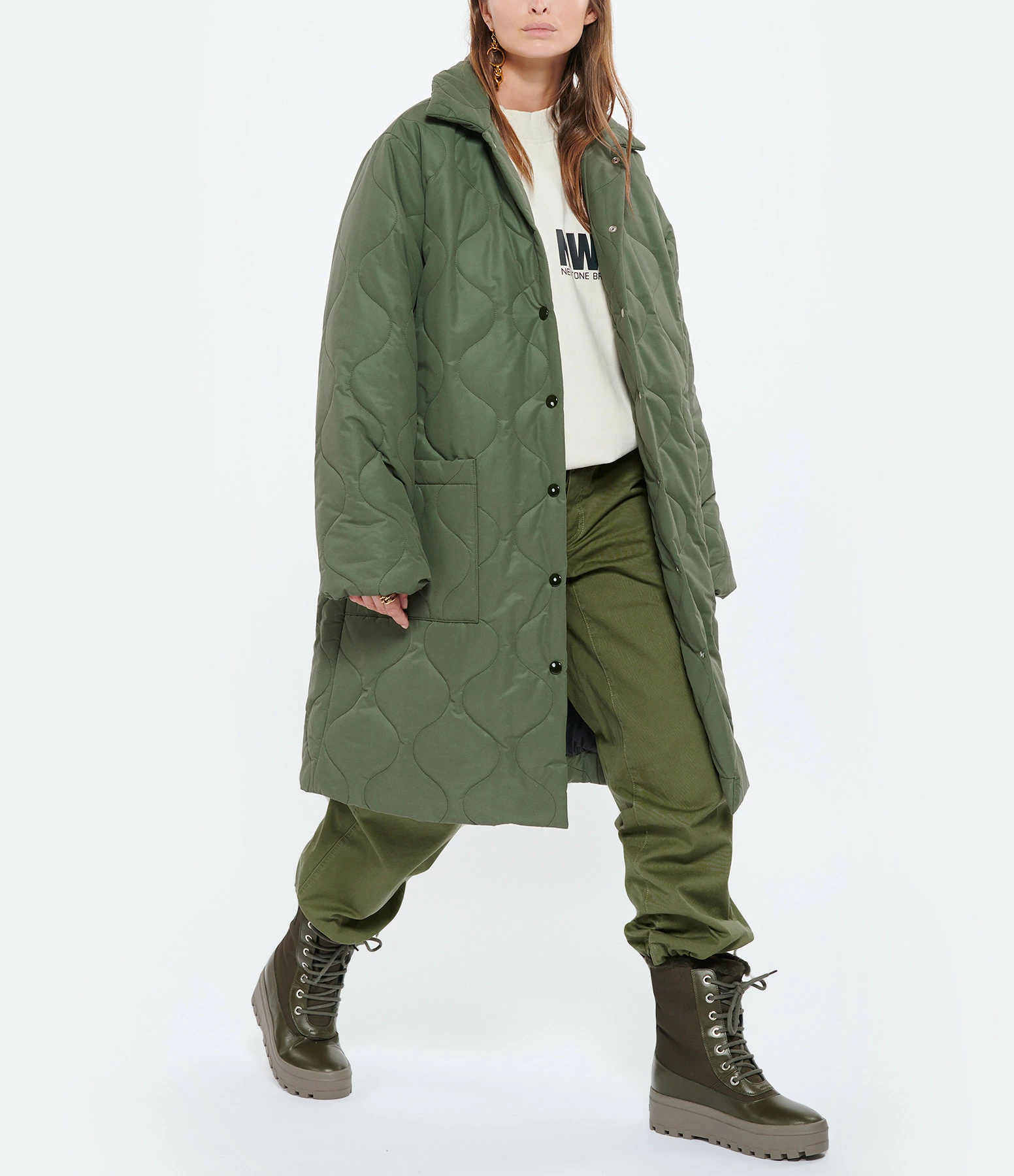 Tout neuf 🧨 A.P.C. Manteau Sarah Coton Kaki 🌟 3 Tout neuf 🧨 A.P.C. Manteau Sarah Coton Kaki 🌟 – Image 3