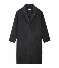 Top 10 🤩 ZADIG & VOLTAIRE Manteau Mady Laine Gris Anthracite 🎉