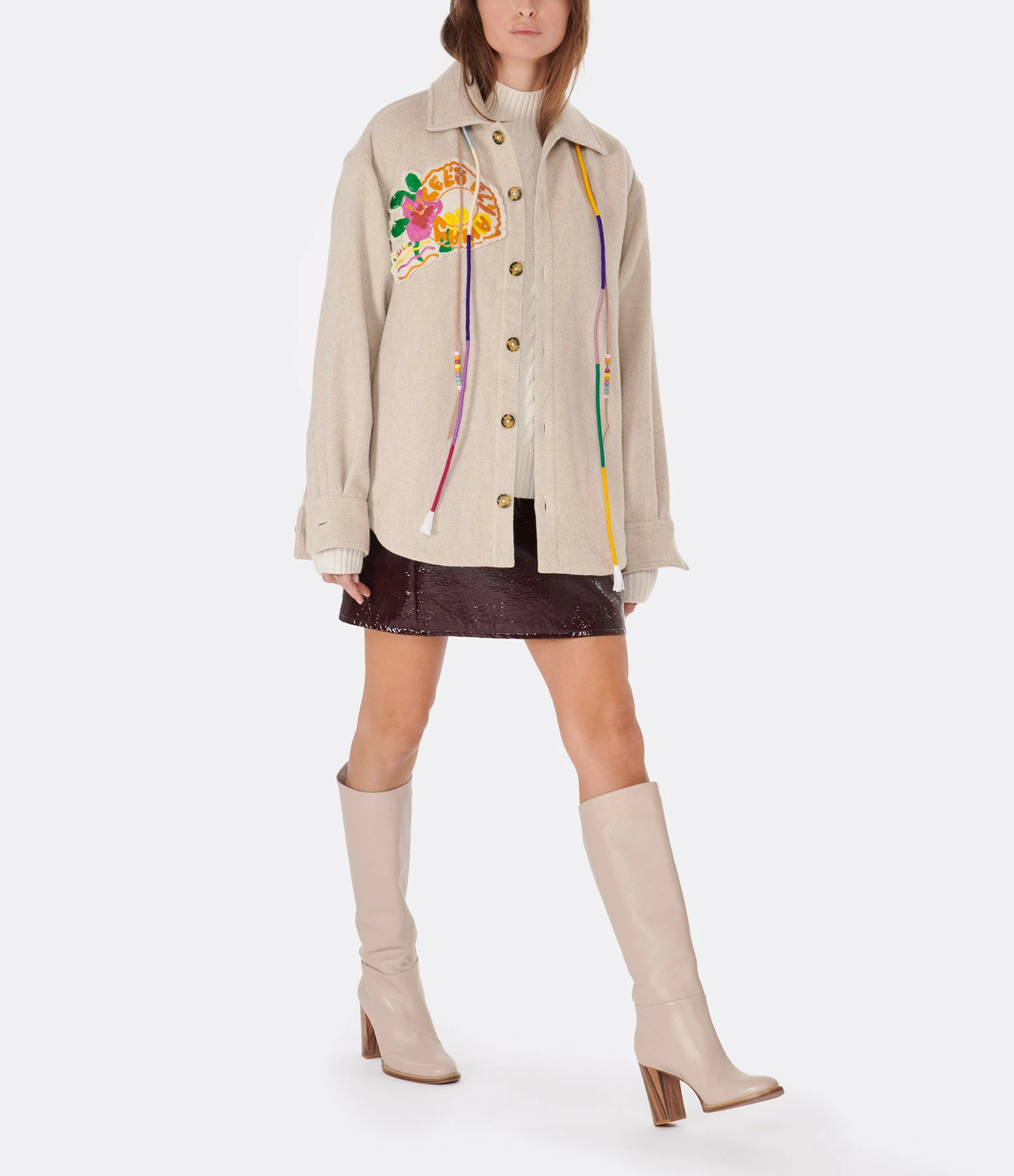 Remise 👏 MIRA MIKATI Veste Cusco Patchs Recyclée Beige 🥰 4 Remise 👏 MIRA MIKATI Veste Cusco Patchs Recyclée Beige 🥰 – Image 4