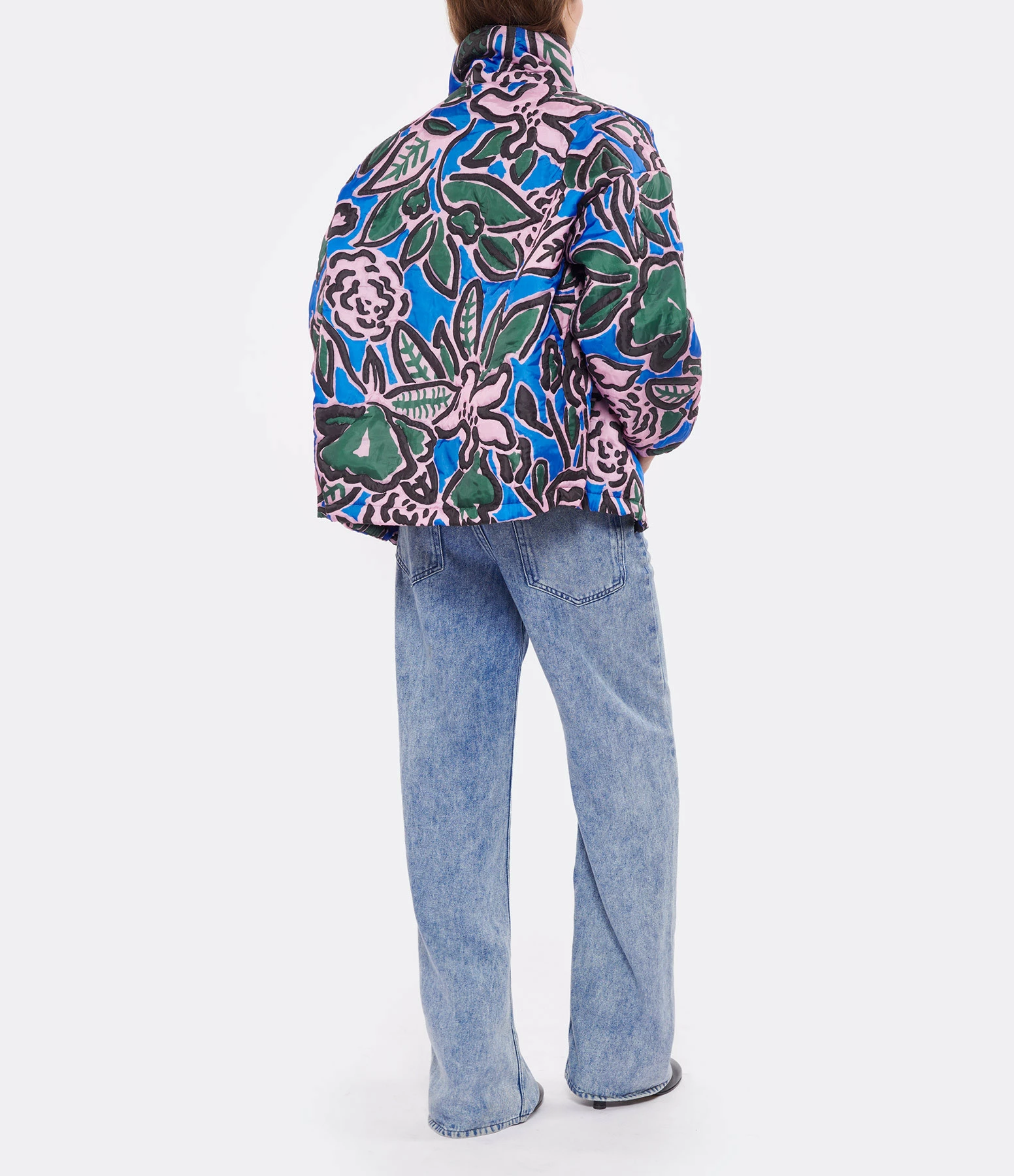 Vente flash ⌛ MII Doudoune Dora Broderie Imprimé Fleur Bleu Rose 🧨 4 Vente flash ⌛ MII Doudoune Dora Broderie Imprimé Fleur Bleu Rose 🧨 – Image 4