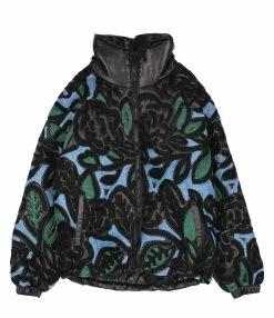 Tout neuf 😉 MII Doudoune Dora Broderie Imprimé Fleur Bleu 🥰