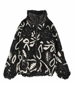 Meilleure vente 🥰 MII Doudoune Dora Broderie Imprimé Fleur Noir Blanc ❤️