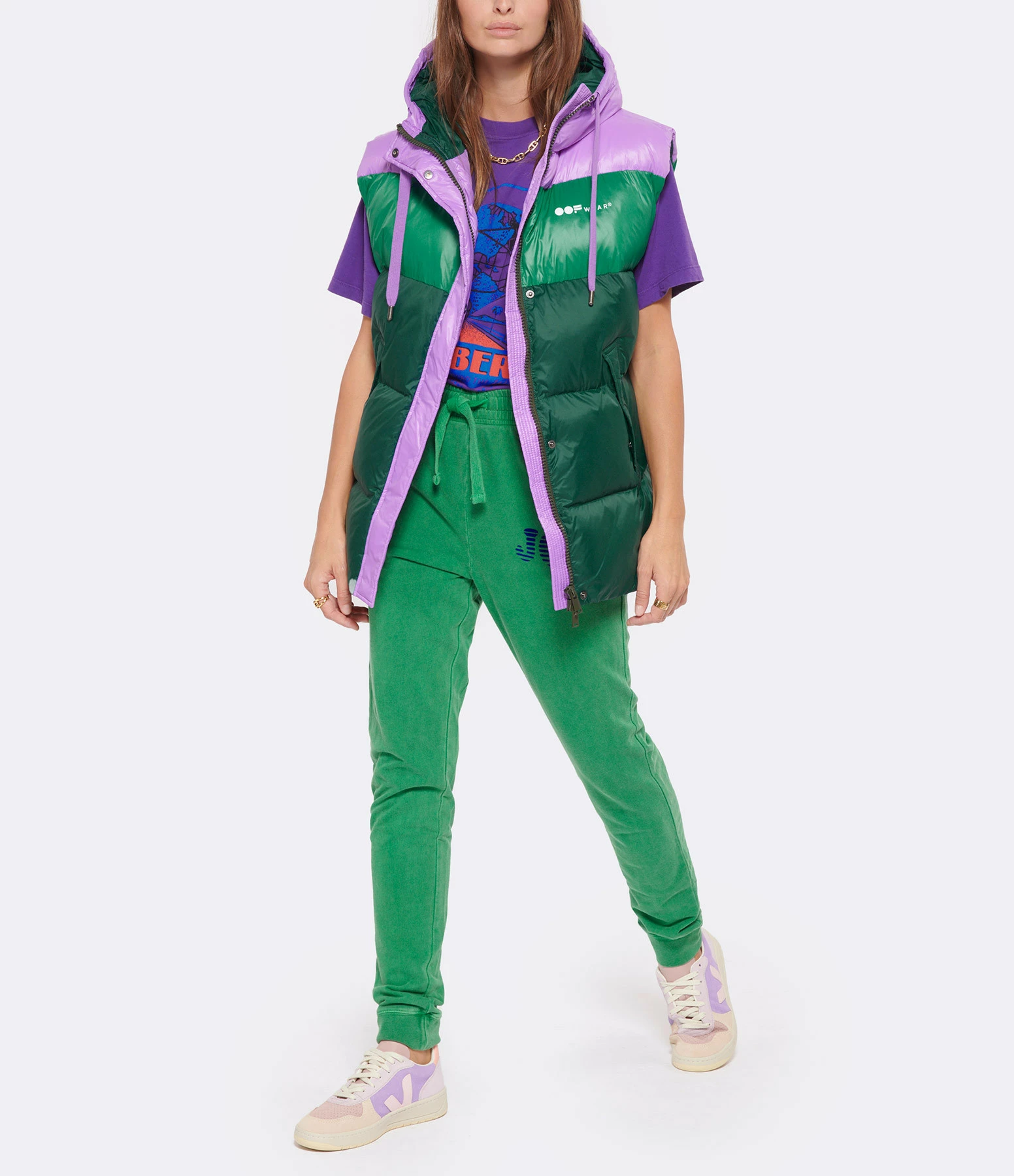 Meilleure vente ???? OOFWEAR Doudoune Sans Manches 9119 Vert Lila ???? 3 Meilleure vente ???? OOFWEAR Doudoune Sans Manches 9119 Vert Lila ???? – Image 3